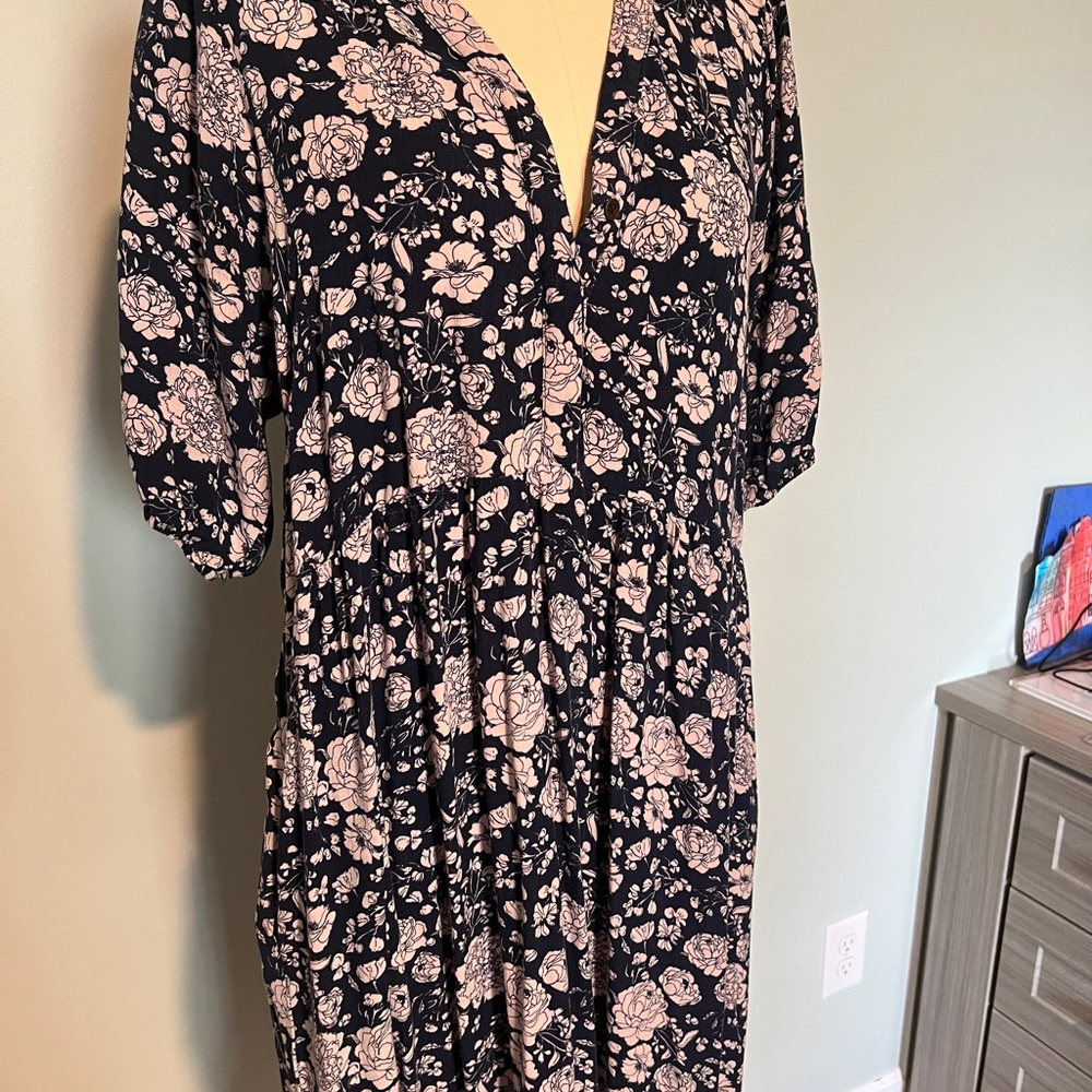 Knox Rose Navy Floral Midi Dress